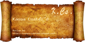 Kassa Csatád névjegykártya